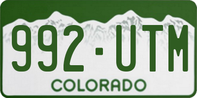 CO license plate 992UTM