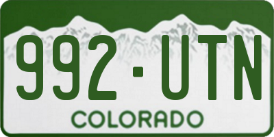 CO license plate 992UTN