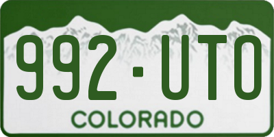 CO license plate 992UTO
