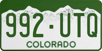 CO license plate 992UTQ