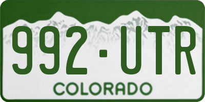 CO license plate 992UTR