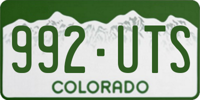 CO license plate 992UTS