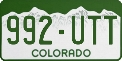CO license plate 992UTT