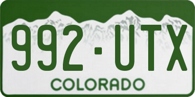 CO license plate 992UTX