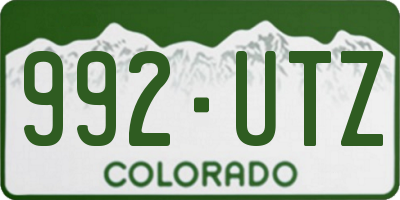 CO license plate 992UTZ