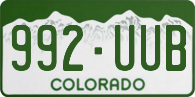 CO license plate 992UUB