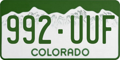 CO license plate 992UUF