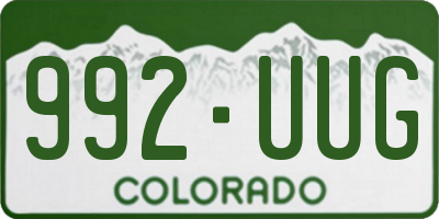 CO license plate 992UUG