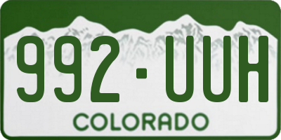 CO license plate 992UUH