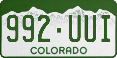 CO license plate 992UUI