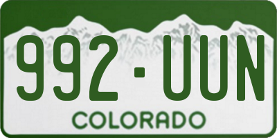 CO license plate 992UUN