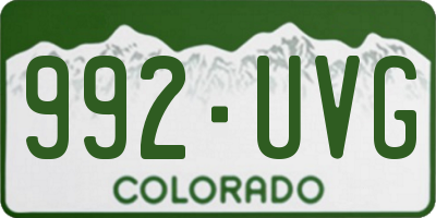 CO license plate 992UVG