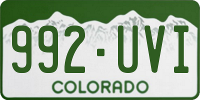 CO license plate 992UVI