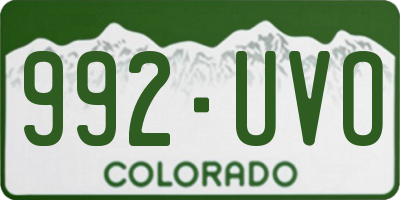 CO license plate 992UVO