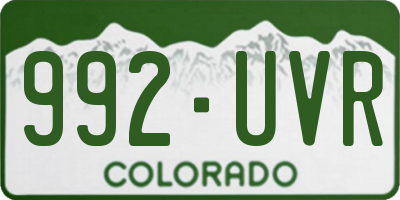 CO license plate 992UVR