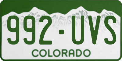 CO license plate 992UVS