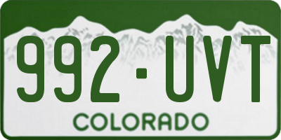CO license plate 992UVT
