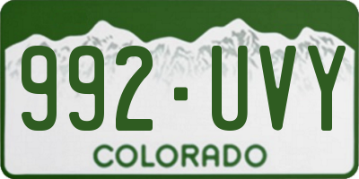 CO license plate 992UVY