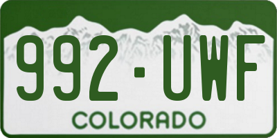 CO license plate 992UWF