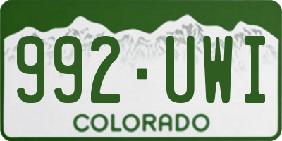 CO license plate 992UWI
