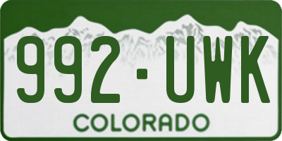 CO license plate 992UWK