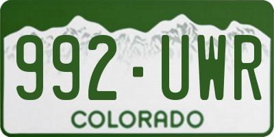 CO license plate 992UWR