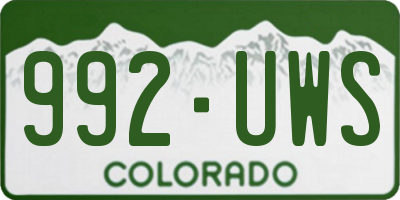 CO license plate 992UWS