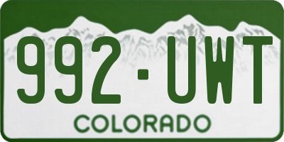 CO license plate 992UWT
