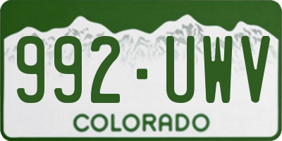 CO license plate 992UWV