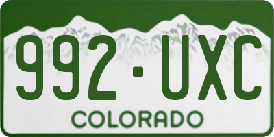 CO license plate 992UXC