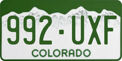 CO license plate 992UXF