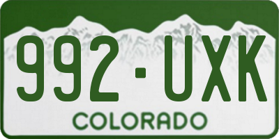 CO license plate 992UXK