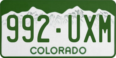 CO license plate 992UXM
