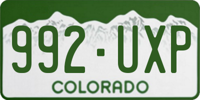 CO license plate 992UXP