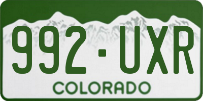 CO license plate 992UXR