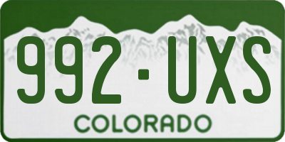 CO license plate 992UXS