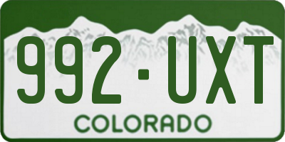 CO license plate 992UXT