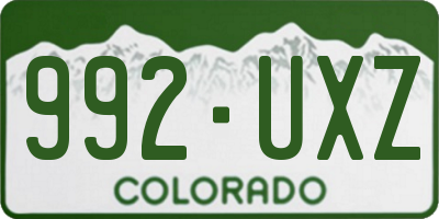 CO license plate 992UXZ