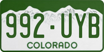 CO license plate 992UYB