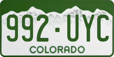 CO license plate 992UYC