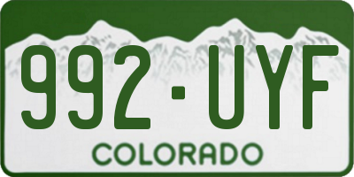 CO license plate 992UYF