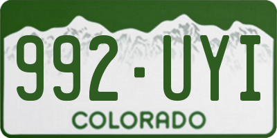 CO license plate 992UYI