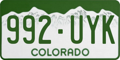 CO license plate 992UYK