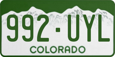 CO license plate 992UYL