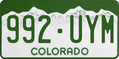 CO license plate 992UYM