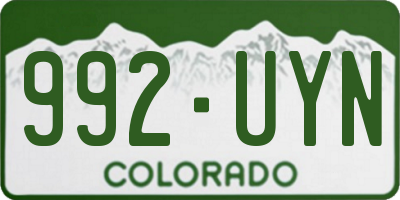 CO license plate 992UYN