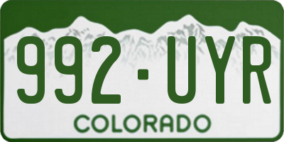 CO license plate 992UYR