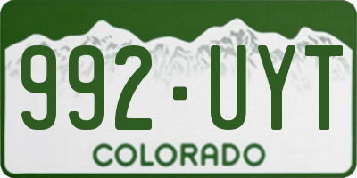 CO license plate 992UYT