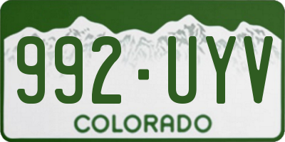 CO license plate 992UYV