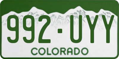 CO license plate 992UYY